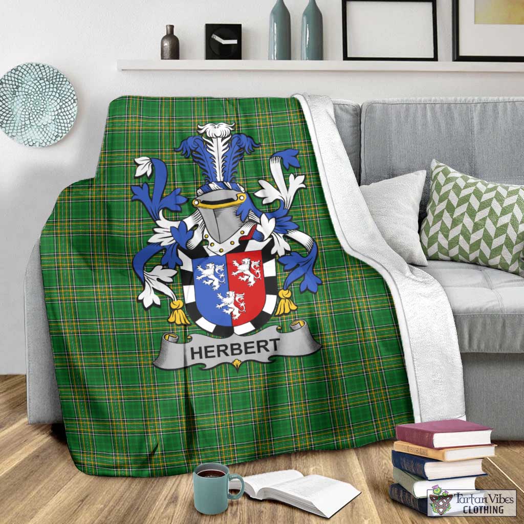 Herbert Irish Clan Tartan Blanket with Coat of Arms - Tartan Vibes Clothing