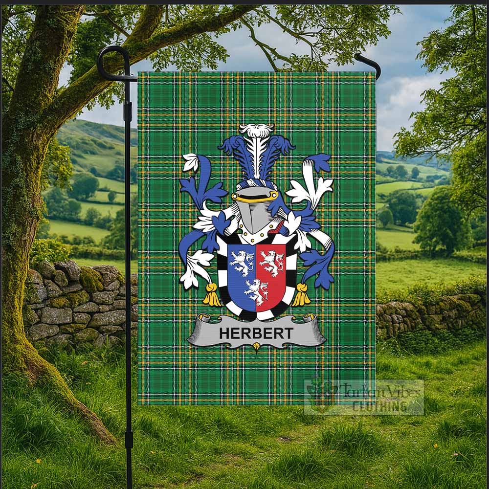 Herbert Irish Clan Tartan Flag with Coat of Arms