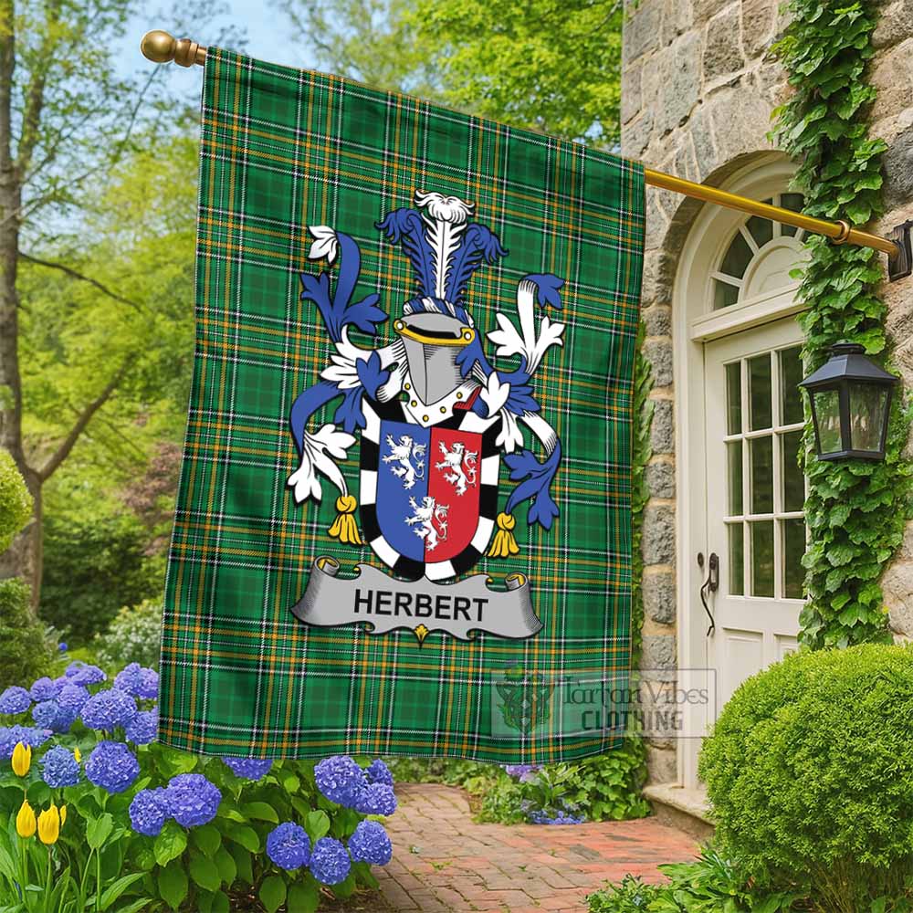 Herbert Irish Clan Tartan Flag with Coat of Arms