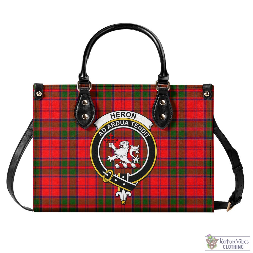 Heron Tartan Luxury Leather Handbags with Family Crest - Tartan Vibes Clothing