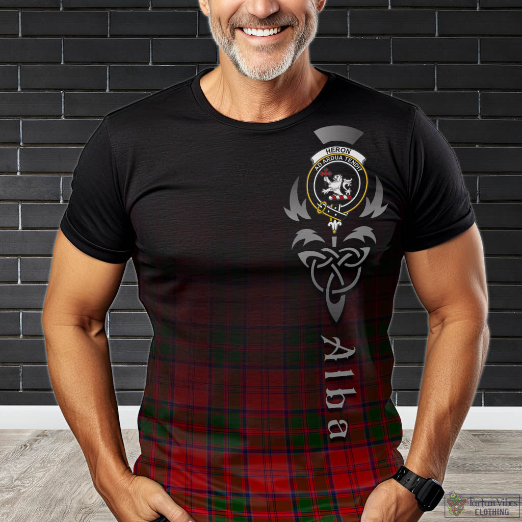 Heron Tartan T-Shirt Featuring Alba Gu Brath Family Crest Celtic Inspired Kid's Shirt - Tartan Vibes Clothing