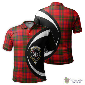 Heron Tartan Men's Polo Shirt with Family Crest Circle Style Kid - Tartan Vibes Clothing