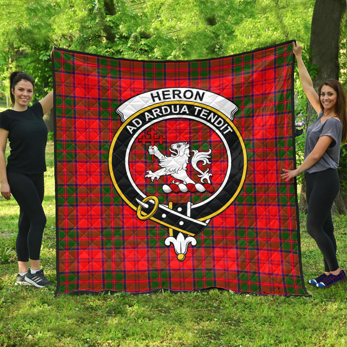 Heron Tartan Crest Premium Blanket - Celtic Stag style