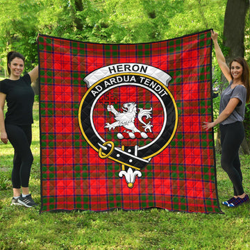 Heron Tartan Quilt with Family Crest
