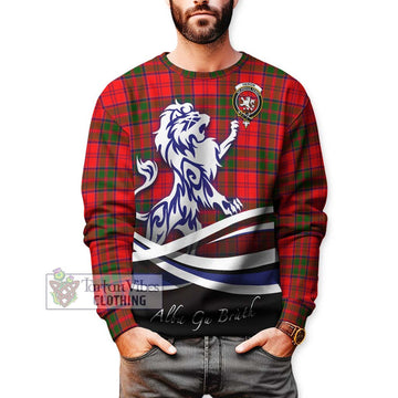 Heron Tartan Sweatshirt with Alba Gu Brath Regal Lion Emblem Unisex - Tartan Vibes Clothing