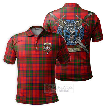 Heron Tartan Polo Shirt with Family Crest Celtic Skull Style Kid - Tartan Vibes Clothing