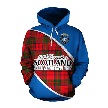 Heron Family Crest Tartan Cotton Hoodie Celebrate Saint Andrew's Day in Style Pullover Hoodie XS - Tartan Vibes Clothing
