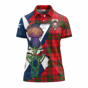 Tartan Vibes Clothing Heron Tartan Family Crest Women's Polo Shirt Scottish Thistle Celtic Inspired
