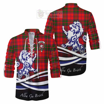 Heron Tartan Ghillie Kilt Shirt with Alba Gu Brath Regal Lion Emblem Men - Tartan Vibes Clothing