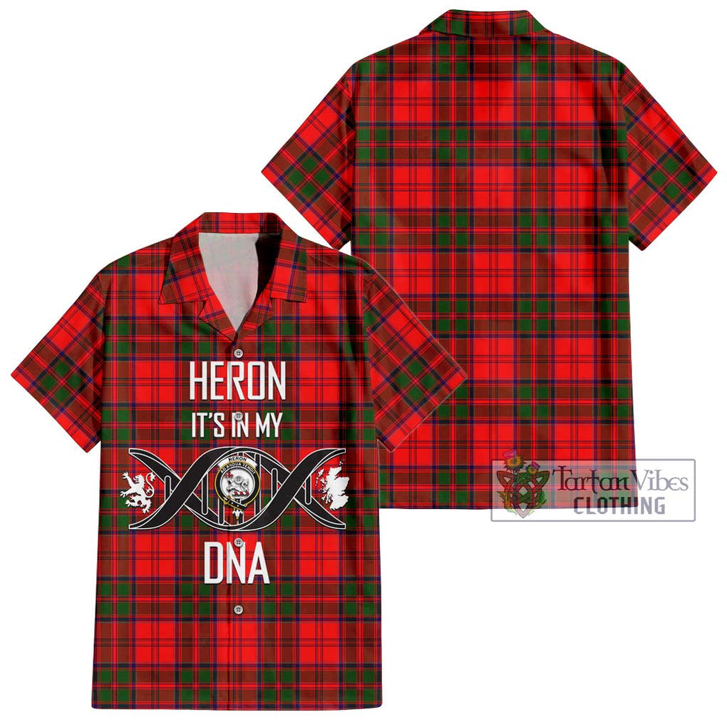 Heron Tartan Hawaiian Shirt with Family Crest DNA In Me Style Kid - Tartan Vibes Clothing