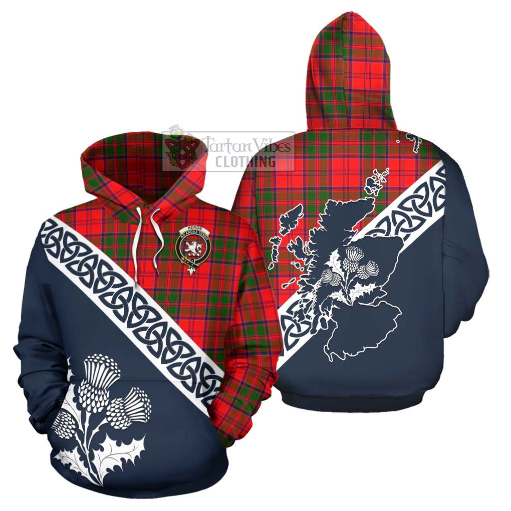 Heron Tartan Hoodie Featuring Thistle and Scotland Map Zip Hoodie - Tartan Vibes Clothing
