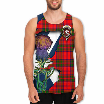 Tartan Vibes Clothing Heron Tartan Family Crest Men's Tank Top Scottish Thistle Celtic Inspired