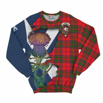 Tartan Vibes Clothing Heron Tartan Family Crest Sweatshirt Scottish Thistle Celtic Inspired