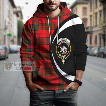 Heron Tartan Hoodie with Family Crest Circle Style Zip Hoodie - Tartan Vibes Clothing