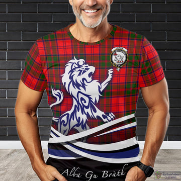 Heron Tartan T-Shirt with Alba Gu Brath Regal Lion Emblem Kid's Shirt - Tartan Vibes Clothing