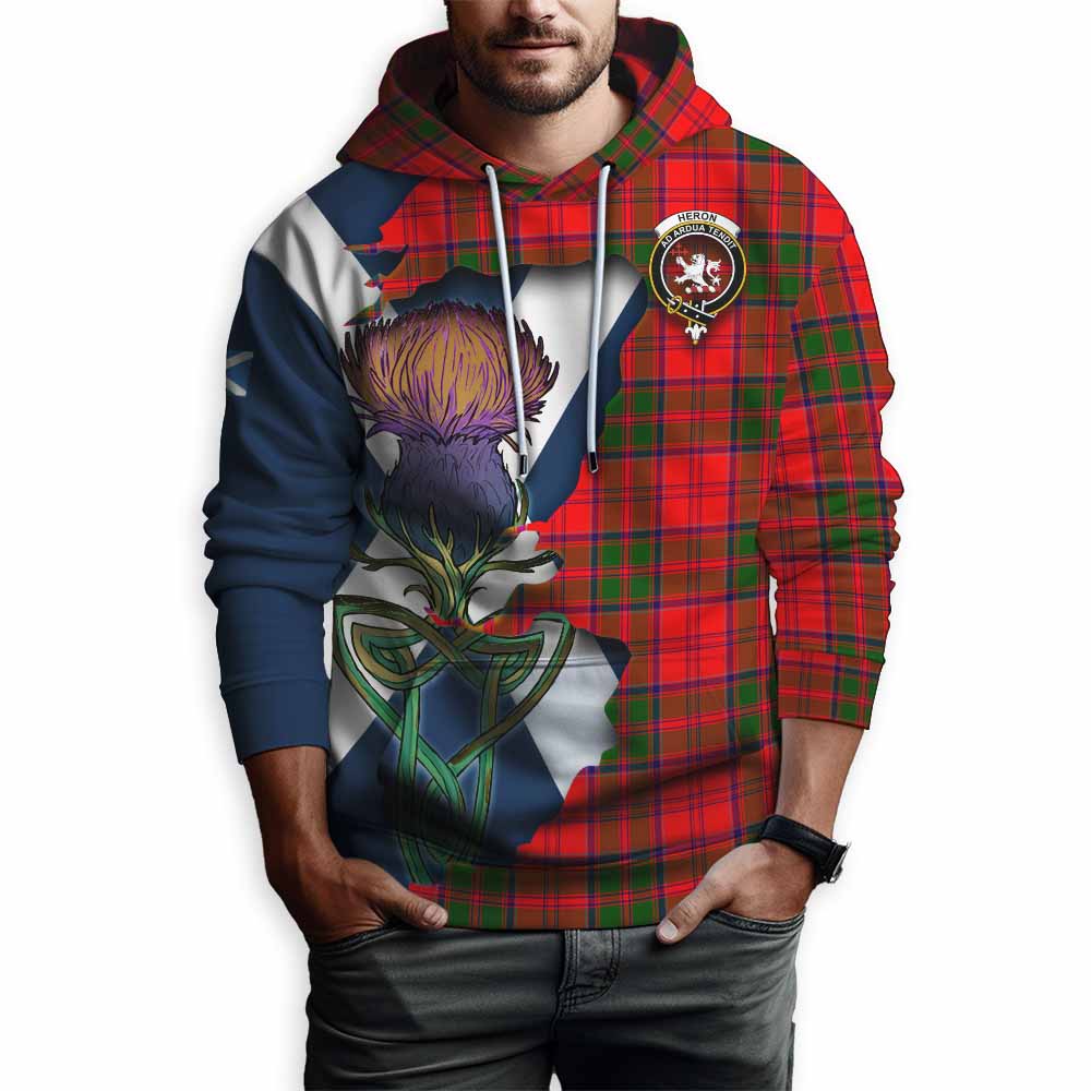 Tartan Vibes Clothing Heron Tartan Family Crest Hoodie Scottish Thistle Celtic Inspired
