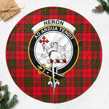 Heron Tartan Christmas Tree Skirt with Family Crest 47*47 inch - Tartan Vibes Clothing