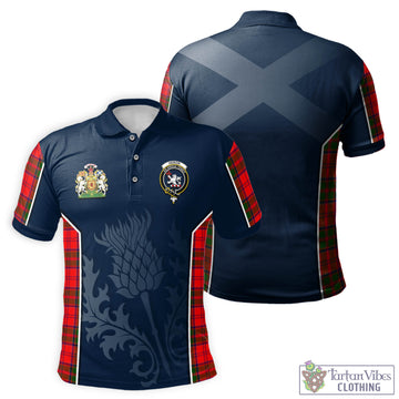 Heron Tartan Men's Polo Shirt with Family Crest and Scottish Thistle Vibes Sport Style Kid - Tartan Vibes Clothing