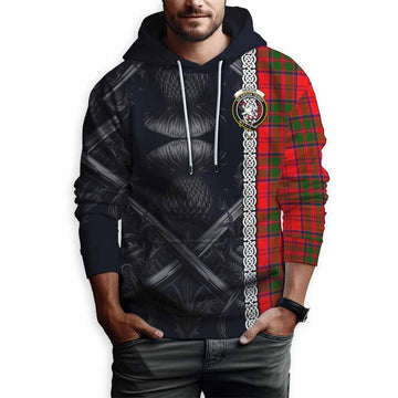 Heron Tartan Hoodie with Family Crest Cross Sword Thistle Celtic Vibes Pullover Hoodie - Tartan Vibes Clothing