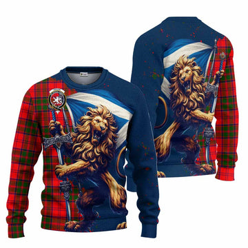 Heron Tartan Family Crest Knitted Sweater with Scottish Majestic Lion Unisex - Tartan Vibes Clothing