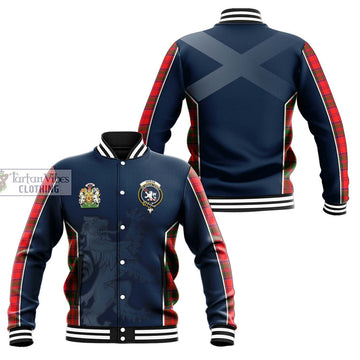 Heron Tartan Baseball Jacket with Family Crest and Lion Rampant Vibes Sport Style Unisex - Tartan Vibes Clothing