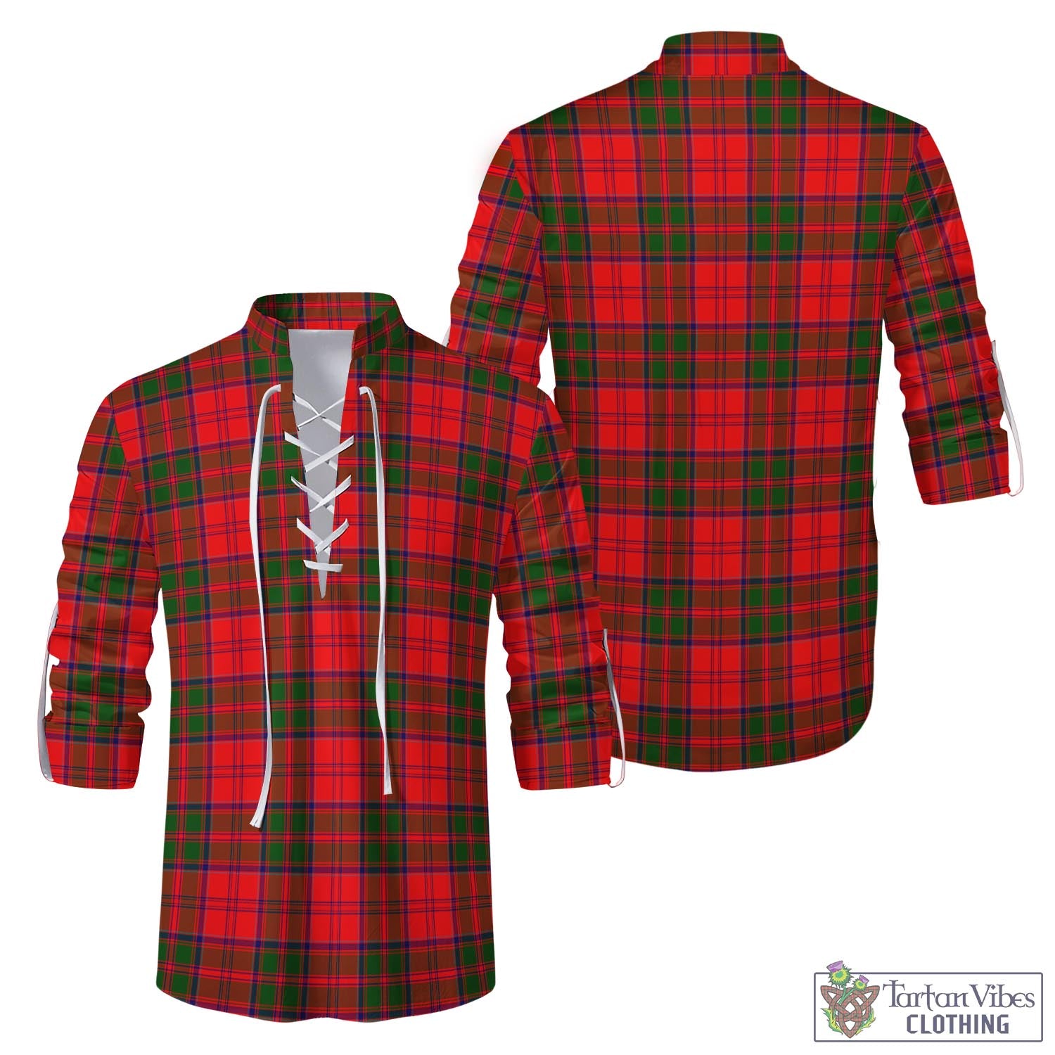 Tartan Vibes Clothing Heron Tartan Men's Scottish Traditional Jacobite Ghillie Kilt Shirt