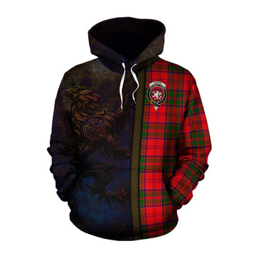 Heron Tartan Family Crest Cotton Hoodie Alba Gu Brath Be Brave Lion Ancient Style Pullover Hoodie XS - Tartan Vibes Clothing