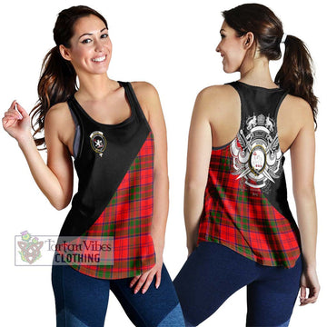 Heron Tartan Women's Racerback Tanks with Family Crest and Military Logo Style 4XL - Tartan Vibes Clothing