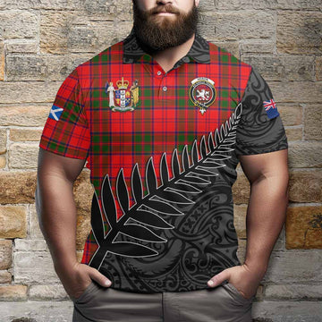 Heron Crest Tartan Polo Shirt with New Zealand Silver Fern Half Style Kid - Tartan Vibes Clothing