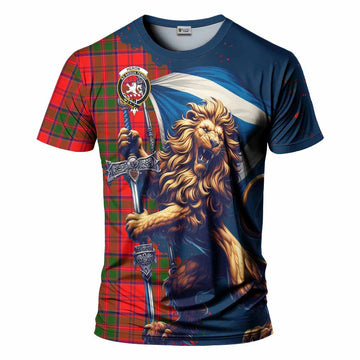 Heron Tartan Family Crest T-Shirt with Scottish Majestic Lion Kid's Shirt - Tartan Vibes Clothing
