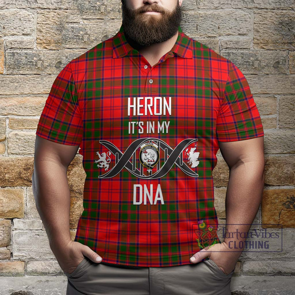 Heron Tartan Polo Shirt with Family Crest DNA In Me Style Kid - Tartan Vibes Clothing