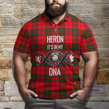 Heron Tartan Polo Shirt with Family Crest DNA In Me Style Kid - Tartan Vibes Clothing