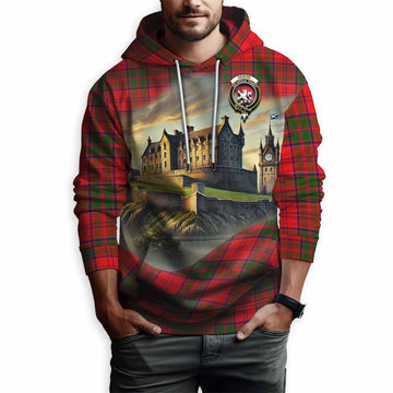 Heron Tartan Family Crest Hoodie with Scottish Ancient Castle Style Pullover Hoodie - Tartan Vibes Clothing