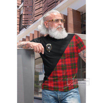 Heron Tartan Cotton T-shirt with Family Crest and Military Logo Style Men's Shirt - Tartan Vibes Clothing