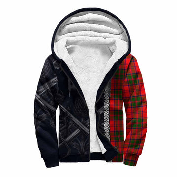 Heron Tartan Sherpa Hoodie with Family Crest Cross Sword Thistle Celtic Vibes Unisex S - Tartan Vibes Clothing