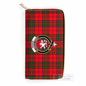 Tartan Vibes Clothing Heron Tartan Women's Leather Wallet with Family Crest