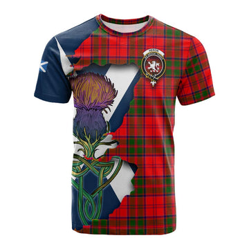 Tartan Vibes Clothing Heron Tartan Family Crest Cotton T-shirt Scottish Thistle Celtic Inspired