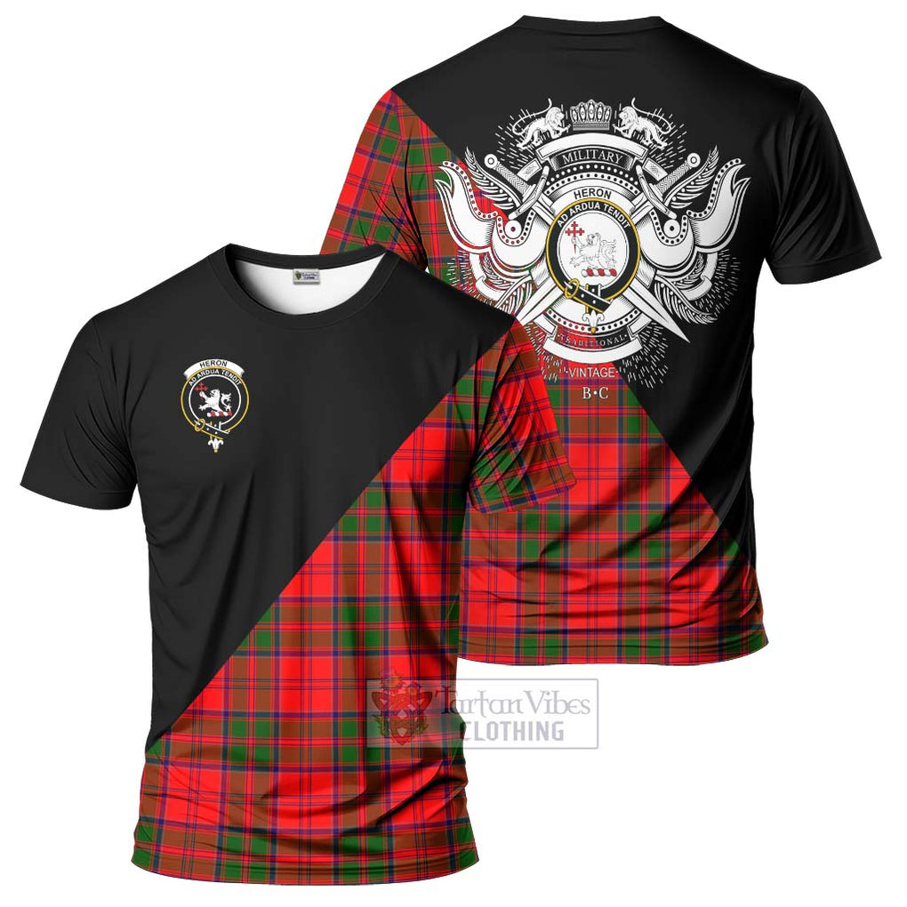 Heron Tartan T-Shirt with Family Crest and Military Logo Style Kid's Shirt - Tartan Vibes Clothing