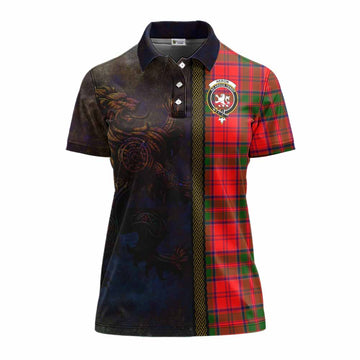 Heron Tartan Family Crest Women's Polo Shirt Alba Gu Brath Be Brave Lion Ancient Style Women - Tartan Vibes Clothing