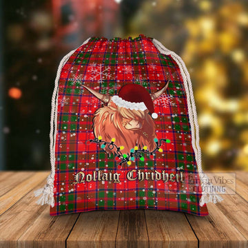 Heron Tartan Christmas Santa's Bag with Twinkle Highland Cattle - Tartan Vibes Clothing