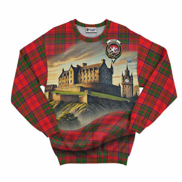 Heron Tartan Family Crest Sweatshirt with Scottish Ancient Castle Style Unisex - Tartan Vibes Clothing