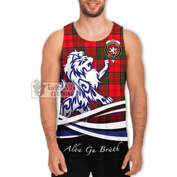 Heron Tartan Men's Tank Top with Alba Gu Brath Regal Lion Emblem Men - Tartan Vibes Clothing