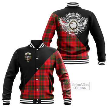 Heron Tartan Baseball Jacket with Family Crest and Military Logo Style Unisex - Tartan Vibes Clothing