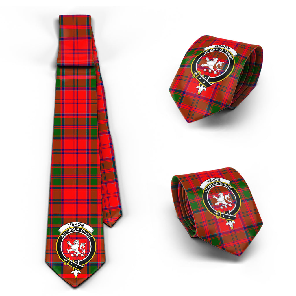Heron Tartan Classic Necktie with Family Crest Necktie One Size - Tartan Vibes Clothing