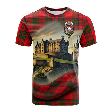 Heron Tartan Family Crest Cotton T-shirt with Scottish Ancient Castle Style Kid's Shirt - Tartan Vibes Clothing