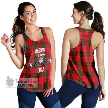 Heron Tartan Women's Racerback Tanks with Family Crest DNA In Me Style 4XL - Tartan Vibes Clothing