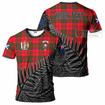 Heron Crest Tartan T-Shirt with New Zealand Silver Fern Half Style Kid's Shirt - Tartan Vibes Clothing