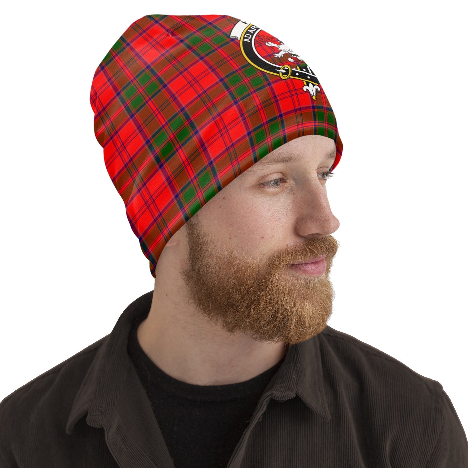 Heron Tartan Beanies Hat with Family Crest Adult 10.8 × 11 inches - Tartan Vibes Clothing