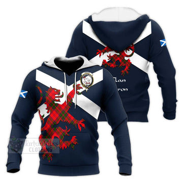 Heron Tartan Lion Rampant Knitted Hoodie Proudly Display Your Heritage with Alba Gu Brath and Clan Name Unisex Knitted Pullover Hoodie - Tartan Vibes Clothing