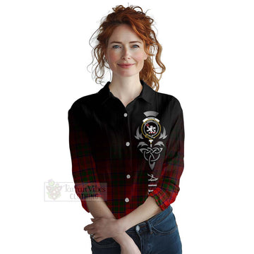 Heron Tartan Women's Casual Shirt Featuring Alba Gu Brath Family Crest Celtic Inspired Female - Tartan Vibes Clothing